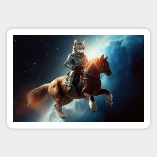 Tabby Cat Horse Rider Magnet